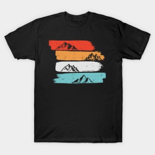 hiking design with mountain silhouettes T-Shirt